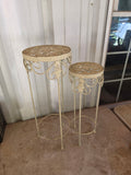 Painted Metal Plant Stand Set, 2-Piece