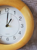 Small Round Wood Rimmed Wall Clock WORKS
