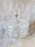 Heavy Clear Glass Covered Candy Dish