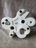 Crackle Glazed White Ceramic Octopus Figurine