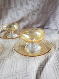 26 Piece Amber Glass Saucer and Dessert Coupe Lot