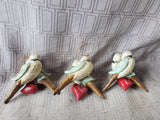 Set of 3 House of Hatten Turtle Dove Ornaments