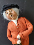 (A) Byers' Choice Carolers Colonial Williamsburg Signed "Man with Wine Jug" Figurine