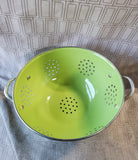 Green Enameled Colander