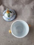 Hand Painted Ceramic Dijon Mustard Jar with Spreader
