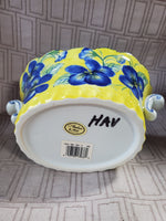(B) Andrea by Sadek Yellow and Blue Floral Planter