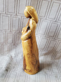 Carven Wood Virgin Mary Statue