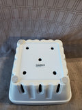 Crate & Barrel White Ceramic Berry Basket Colander