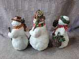 Lang and Wise Classic Santa Collectibles "Three Snowmen" 76500102 3 Piece Figurine Set