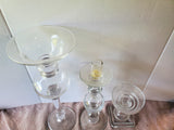 Lot of Clear Glass Candle Holders