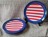 Set of 4 Americana Plastic Dinner Plates