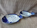 2 Piece Dansk Arabesque Ceramic Fish Plate and Bowl Set