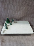 Stoneware Christmas Tree Cheese Tray with Spreader