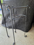 Trio of Black Wrought Iron Plant Stands