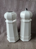 Plastic Christmas Tree Salt Shaker and Peppermill Set