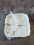 Set of 4 Madison & Co. White Ceramic Appetizer Plates UNUSED