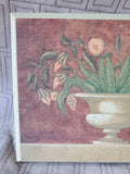 Wooden Red Floral Wall Plaque