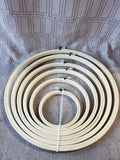 Set of 6 Light Wood Embroidery Hoops UNUSED