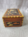 Egyptian Style Wooden Inlaid Trinket Box