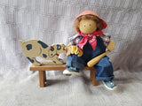 Ladie and Friends Lizzie High Boy on Bench with Dog Doll
