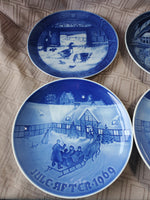 Lot of 4 Blue and White Ceramic Decorative Plates