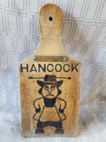 Wooden "Hancock" Cartoon Character Wall Plaque