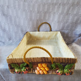 Woven Wicker Raffia Fruit and Vegetable Double Handle Basket