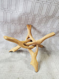 Hand Carved Wooden Puzzle Plant Stand