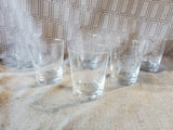 Set of 6 Etched Clear Glass Scottish Thistle Lowball Glasses
