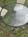5-Piece Metal and Mesh Outdoor Dining Set w/Rocking Chairs