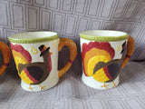 Set of 4 Pier 1 "Turkey" Coffee Mugs