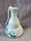 Signed Glazed Pottery Oil Lamp