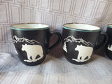 Set of 4 Bass Pro Shop Bear Silhouette Coffee Mugs