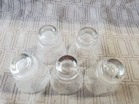 Set of 5 Etched Glass Old Fashioned Whiskey Glasses