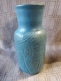 Signed Blue Glazed Pottery Vase