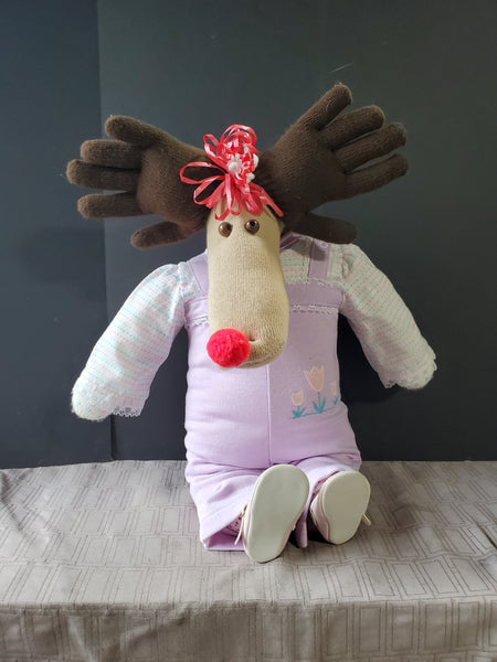 Hand Made Stuffed Moose Doll