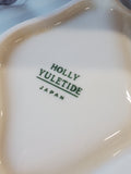 Porcelain Ware 3 Section Holly Yuletide Bon Bon Dish