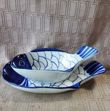 2 Piece Dansk Arabesque Ceramic Fish Plate and Bowl Set