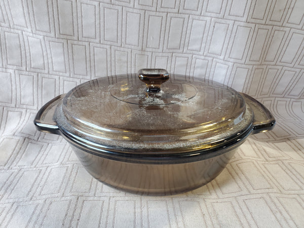 Anchor Hocking Amber Glass Covered Baking Dish