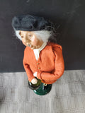 (A) Byers' Choice Carolers Colonial Williamsburg Signed "Man with Wine Jug" Figurine