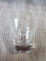 Set of 5 Etched Glass Old Fashioned Whiskey Glasses