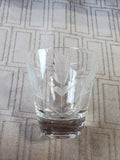 Set of 5 Etched Glass Old Fashioned Whiskey Glasses
