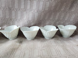 Lot of 7 Small Ceramic White Lotus Flower Rice Bowls