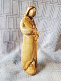 Carven Wood Virgin Mary Statue