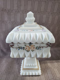 Westmoreland Milk Glass Pedestal Wedding Box Candy Dish