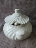 White Ceramic Swirl Soup Tureen