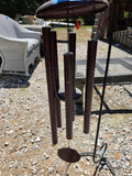 Dark Red Tone Hammered Metal Wind Chimes