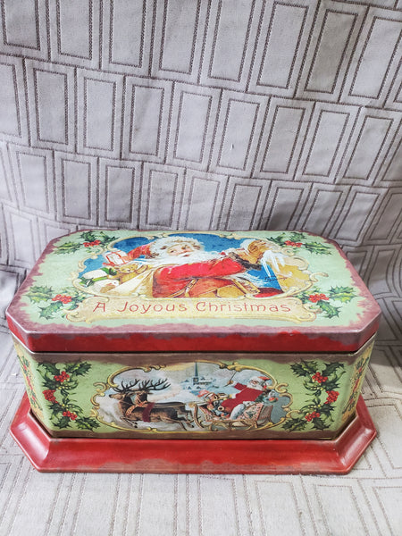 Tin Christmas Cookie Container