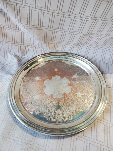 Silverplate Round Tray