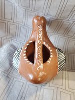 Mexican Folk Art Red Clay Bird Jug